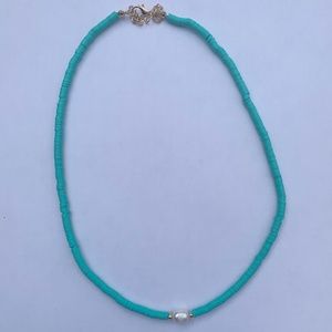 Turquoise Freshwater Pearl Beaded Handmade Choker Necklace